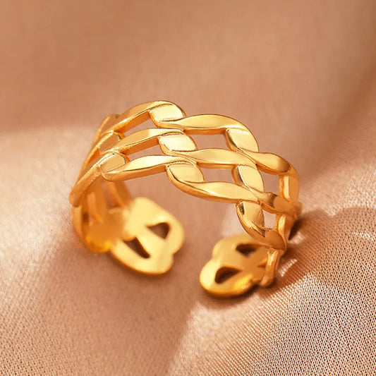 Modern Adjustable Chain Link Ring