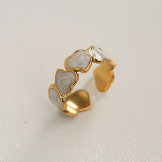 Gold Adjustable Heart Band Ring