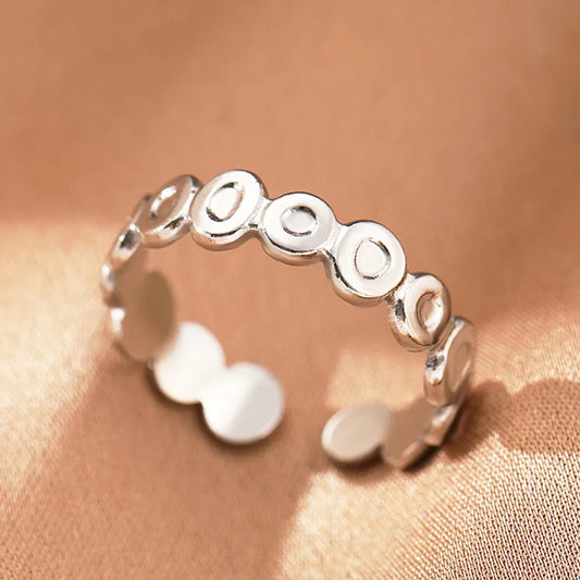 Adjustable Geometric Open Ring – Silver Stainless Steel