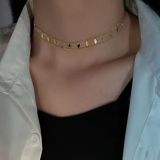 Gold Rhombus Choker Necklace