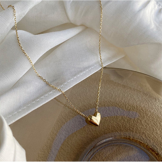 18K Gold Heart Pendant Necklace