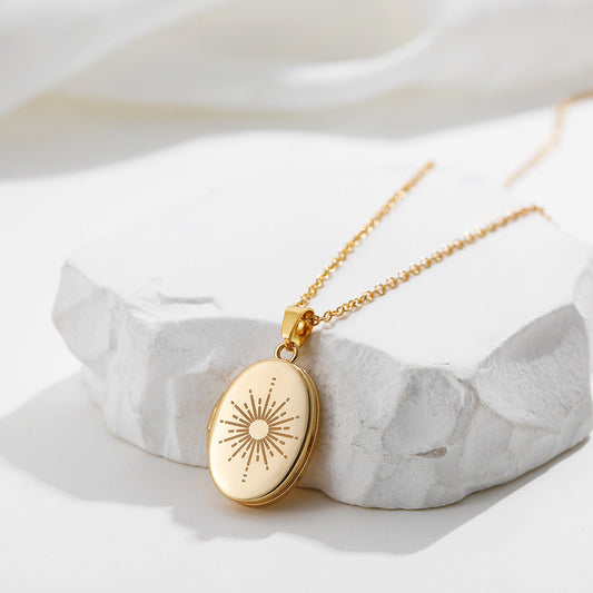 Sunburst Locket Necklace
