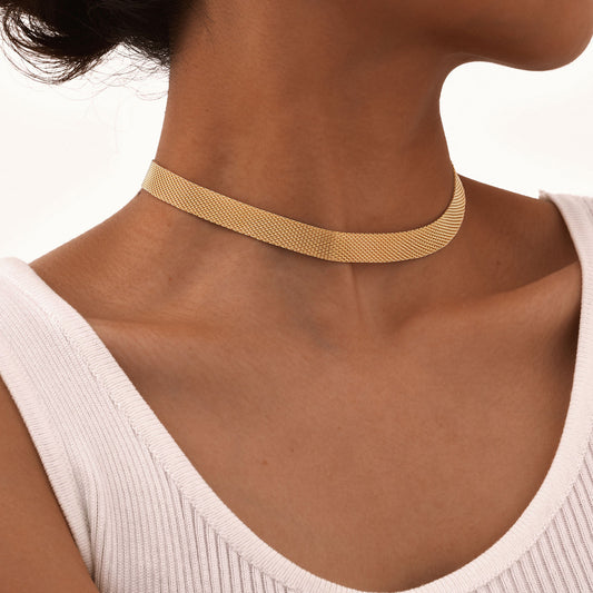 Woven Chain Choker Necklace